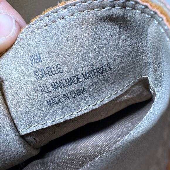 Sugar Ellie Taupe Block Heel Ankle Boots Women’s 9.5M Faux Leather Buckle Zip - Picture 11 of 13